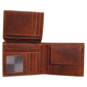 Bifold Leather Wallet Flip out  Wallet- BLACK FRIDAY CYBER MONDAY DEALS